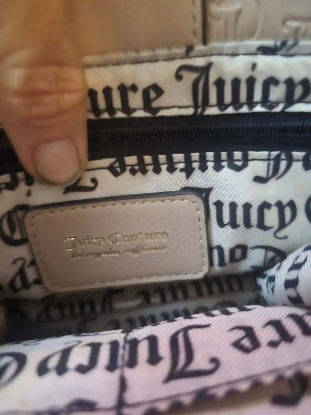 Juicy Couture Upgrade U Mini Tote Bag in Cafe Tan with Rhinestone Heart Charm